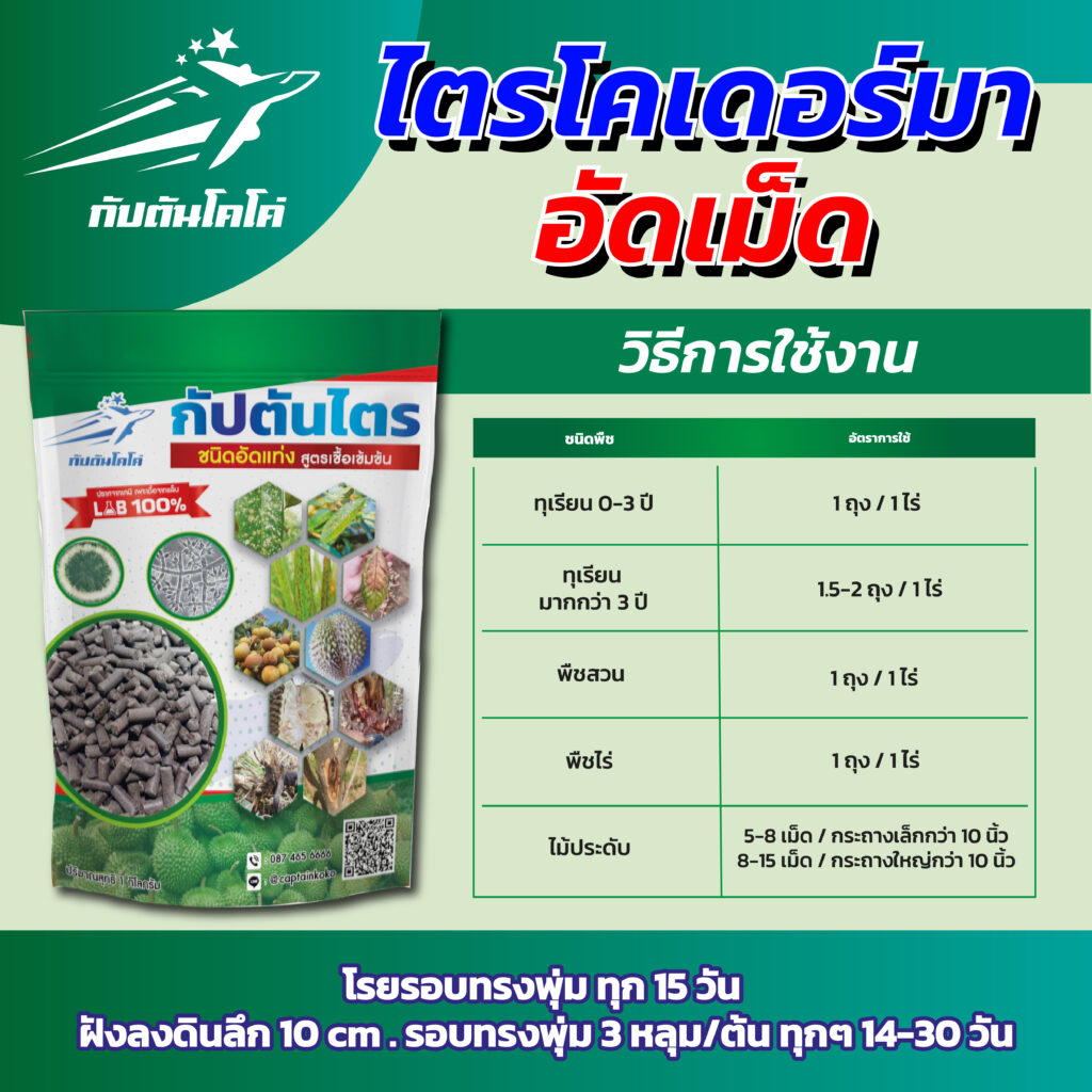 ไตรโคเดอร์มาอัดเม็ดวิธีใช้งาน